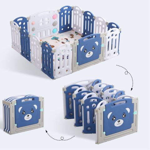Parc pliable modulaire pour un rangement et un transport faciles.