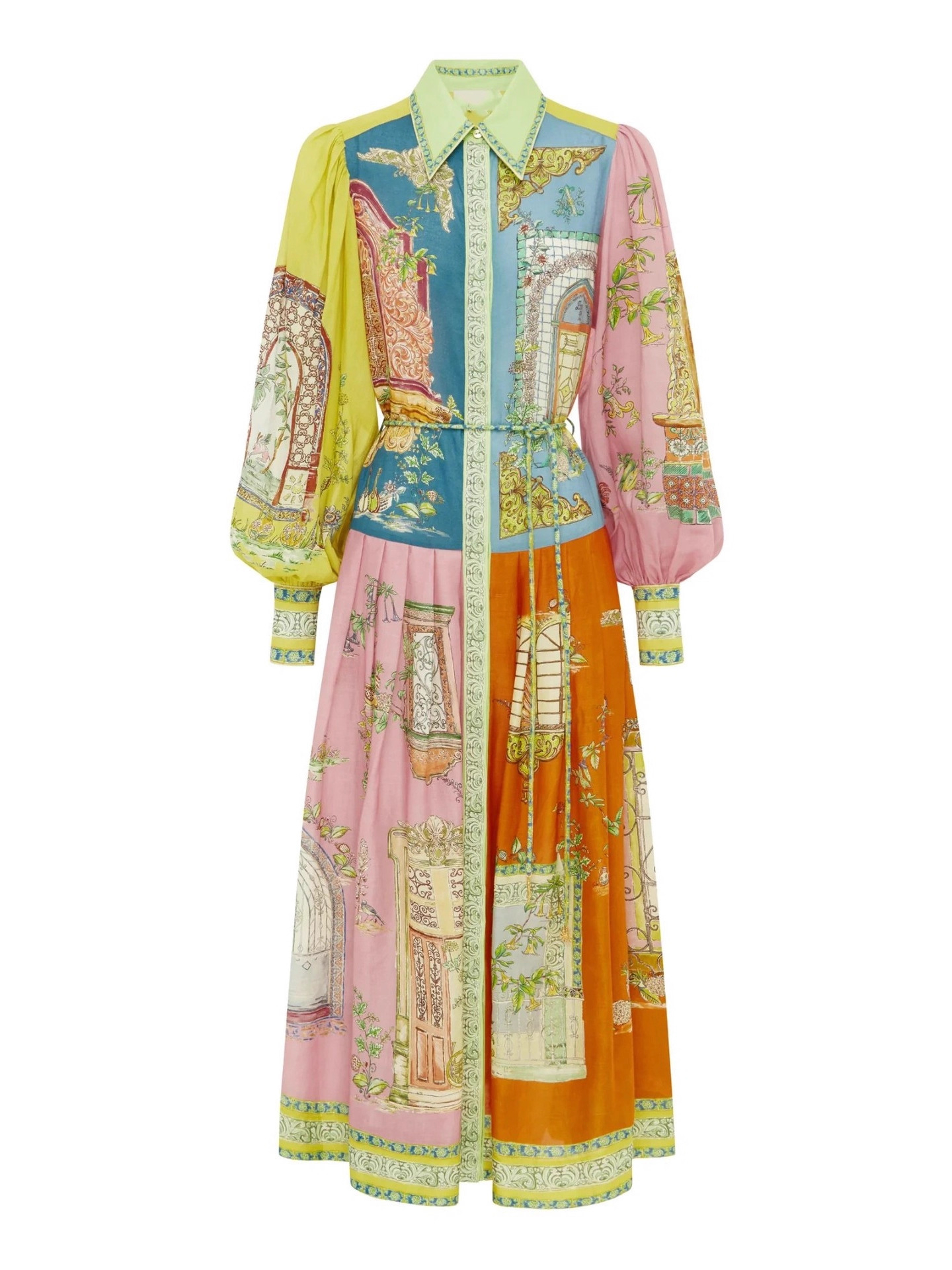 Vintage Villa Patchwork Shirt Maxi Dress