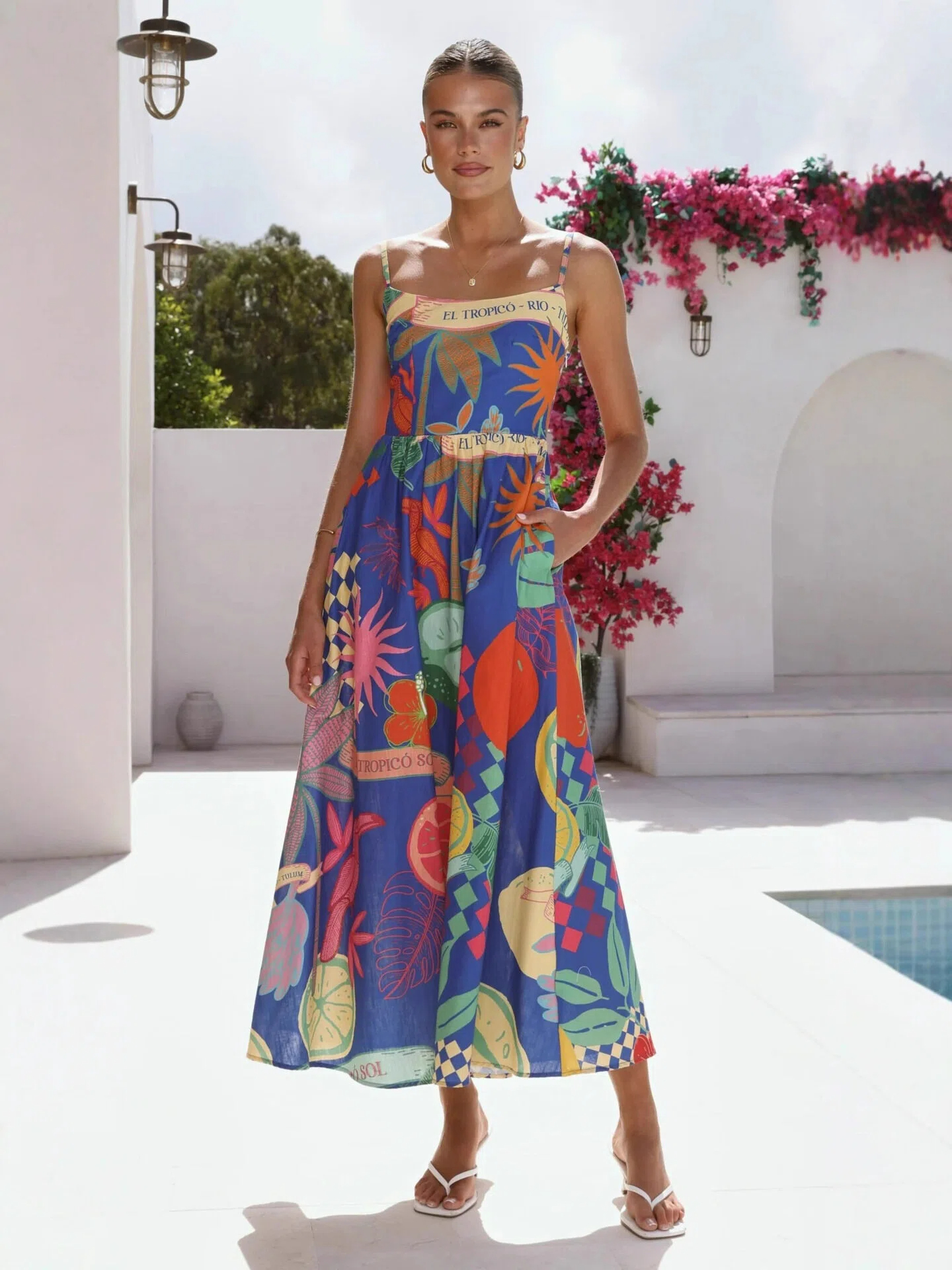 Tropico Fruit Print Cami Maxi Dress