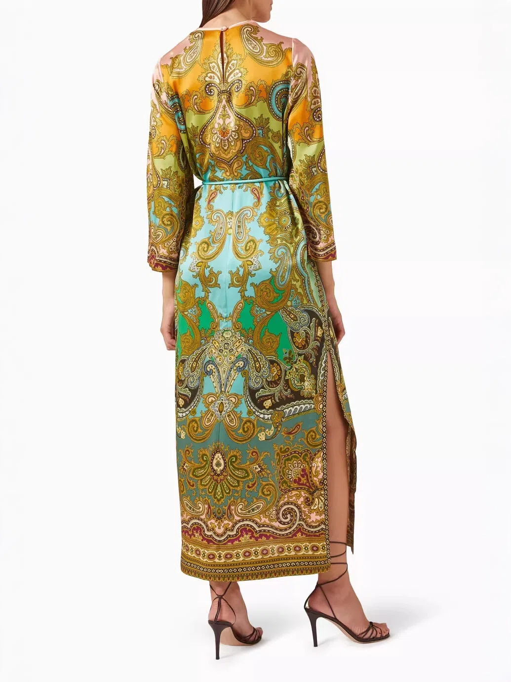 Psychedelic Paisley Print Kaftan Midi Dress