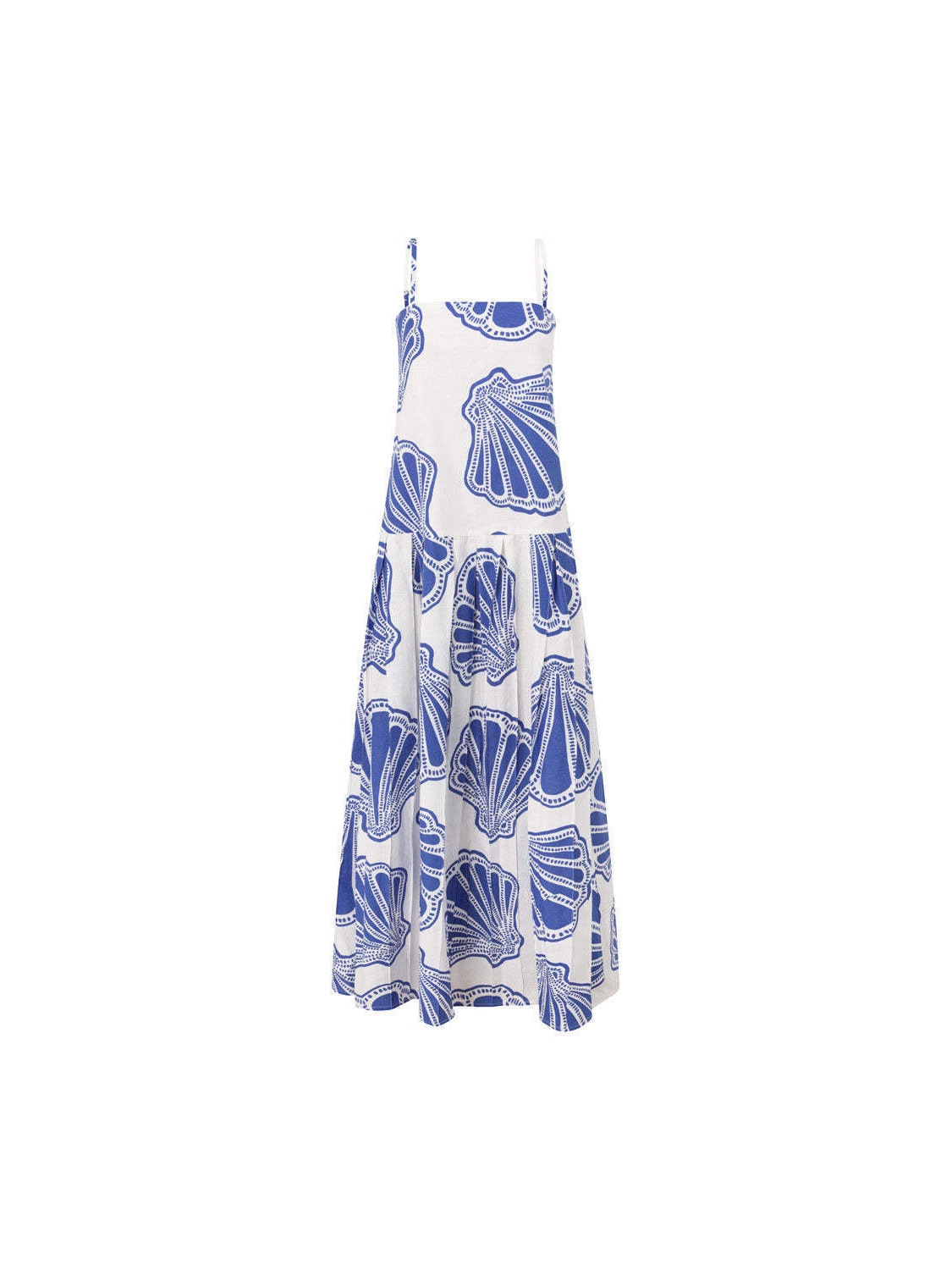 Azure Shell Print Cami Maxi Dress