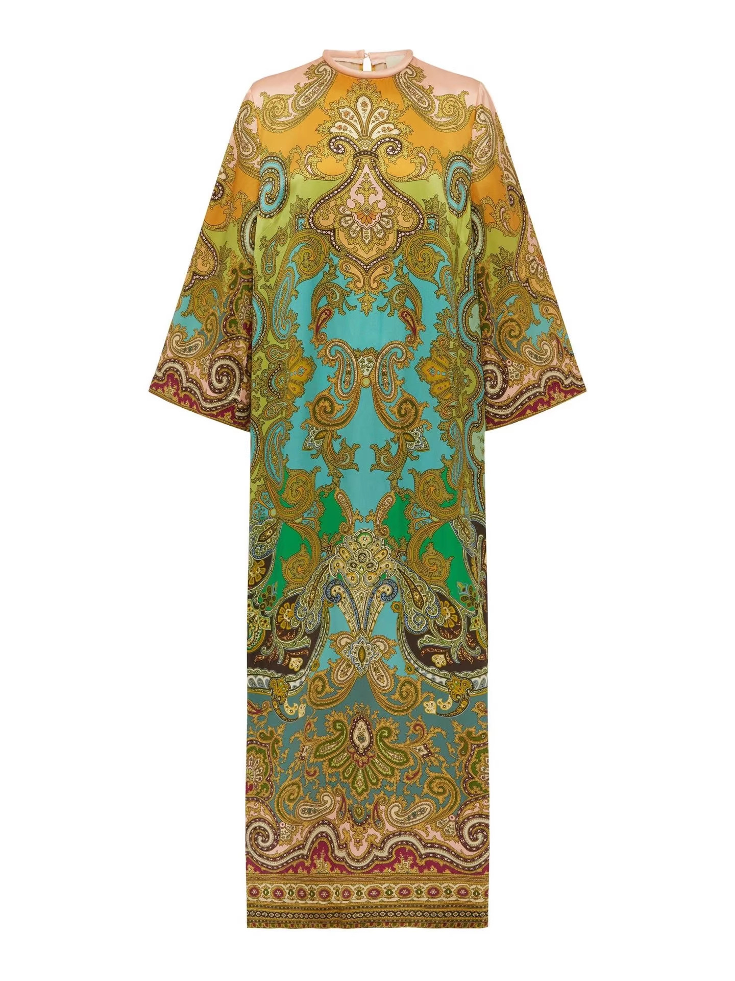 Psychedelic Paisley Print Kaftan Midi Dress