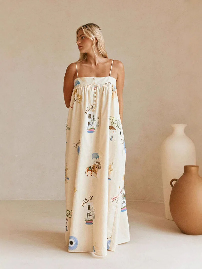 Coconut Grove Strap Maxi Dress