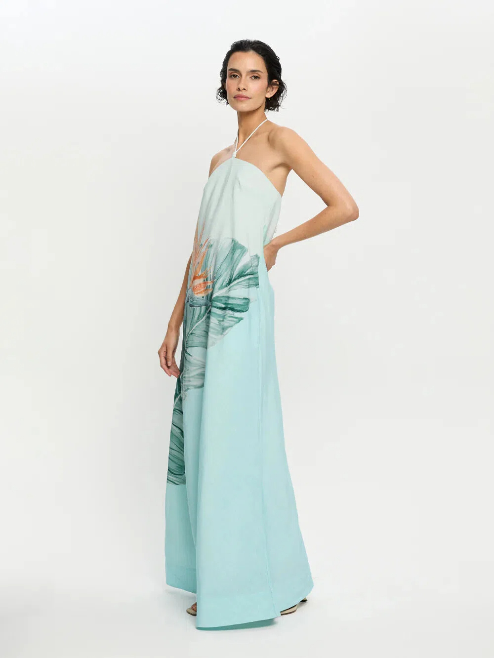 Bird of Paradise Halter Maxi Dress