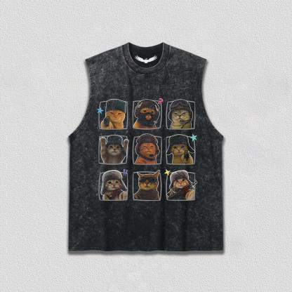 "Tactical Cat" Nine - Grid T-Shirt