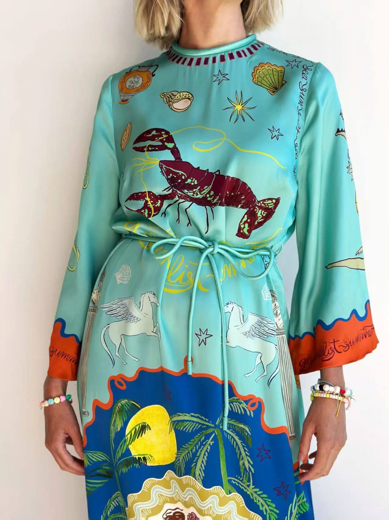 Underwater Fantasy Print Kaftan Maxi Dress