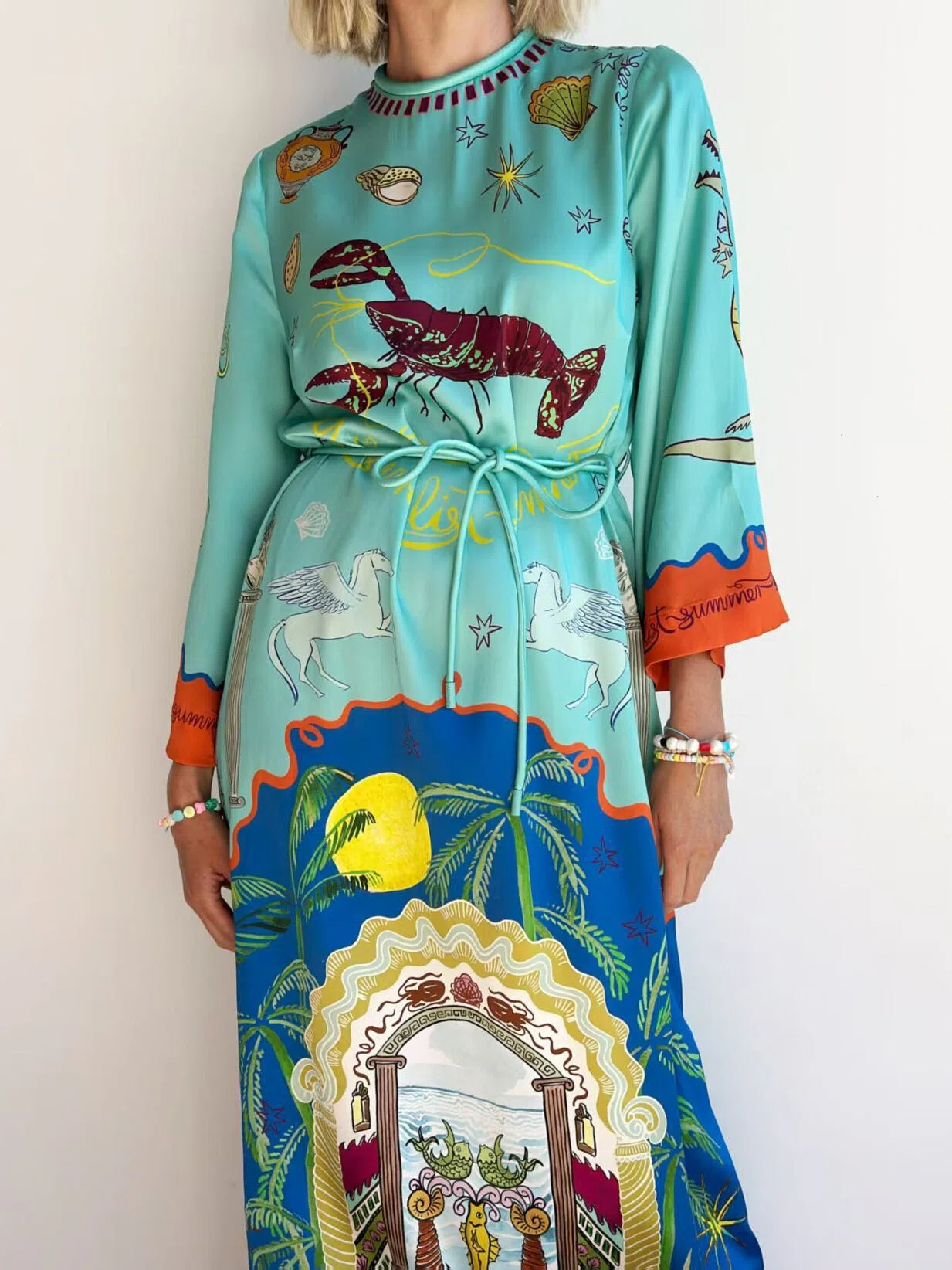 Underwater Fantasy Print Kaftan Maxi Dress