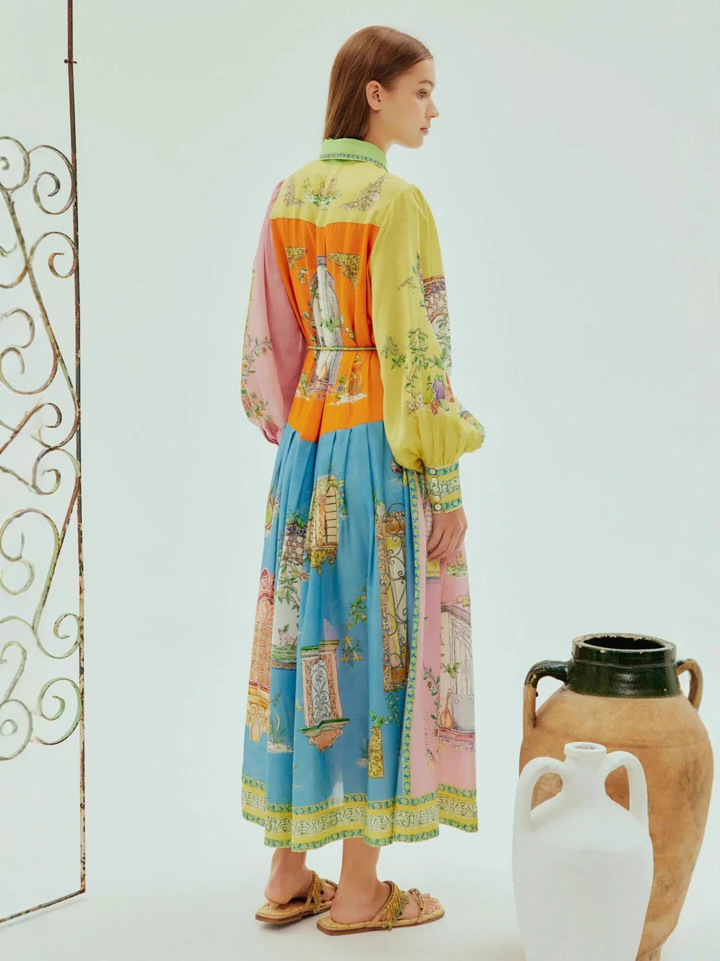 Vintage Villa Patchwork Shirt Maxi Dress