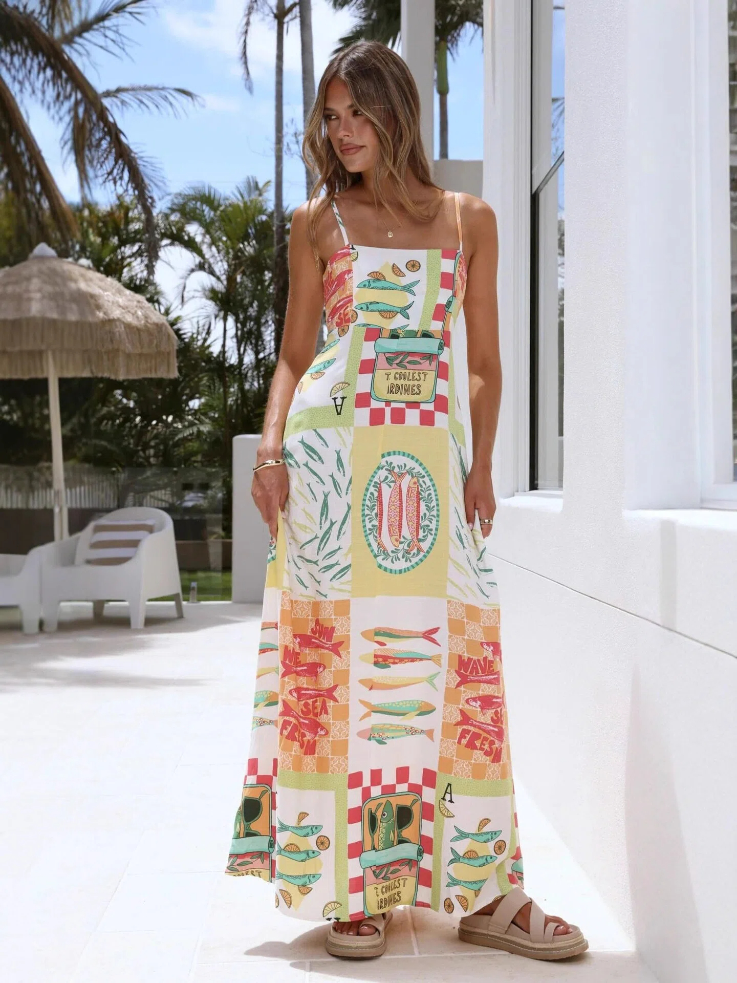 Mexican Fiesta Patchwork Cami Maxi Dress