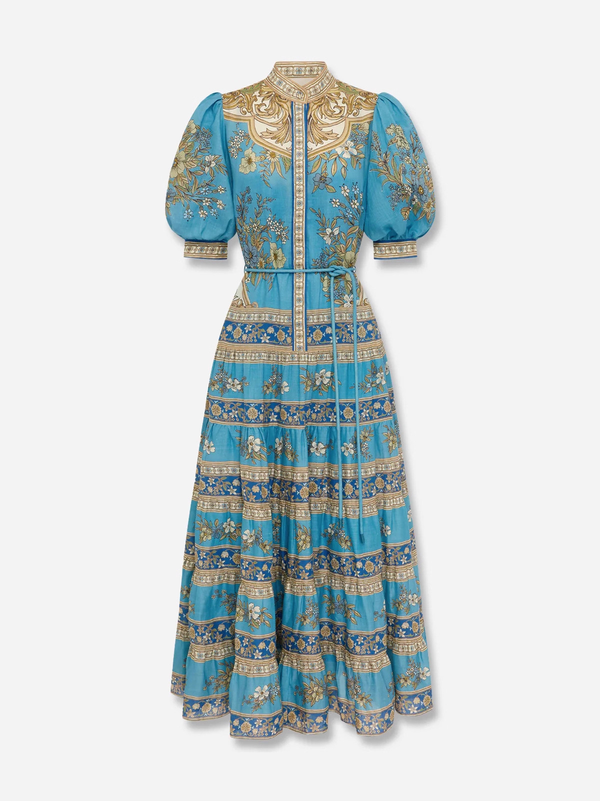 Azure Boho Tiered Maxi Dress