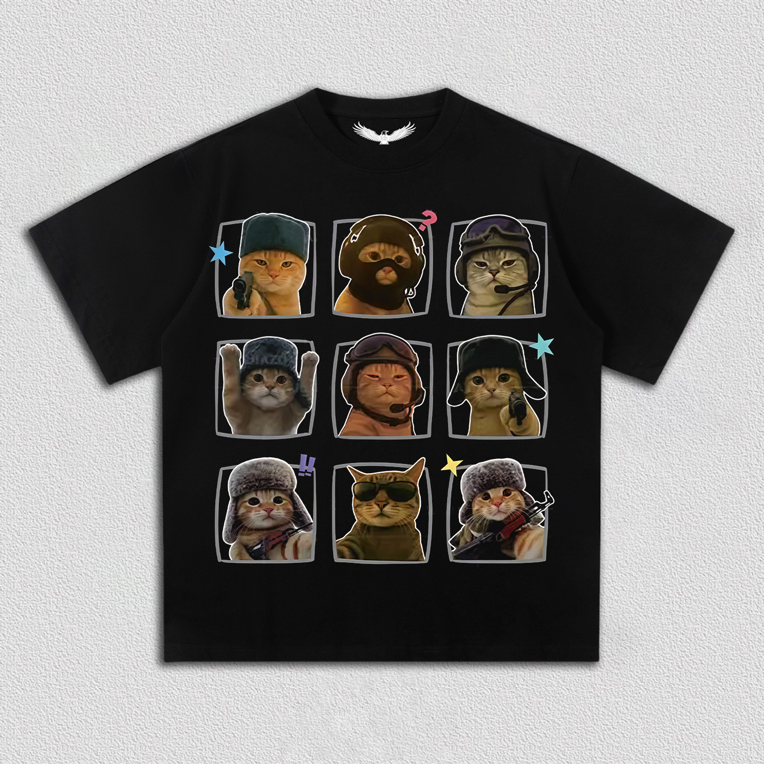 "Tactical Cat" Nine - Grid T-Shirt