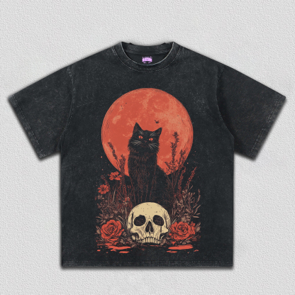 Halloween & Cats and Skeletons TEE