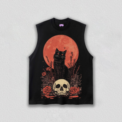 Halloween & Cats and Skeletons TEE