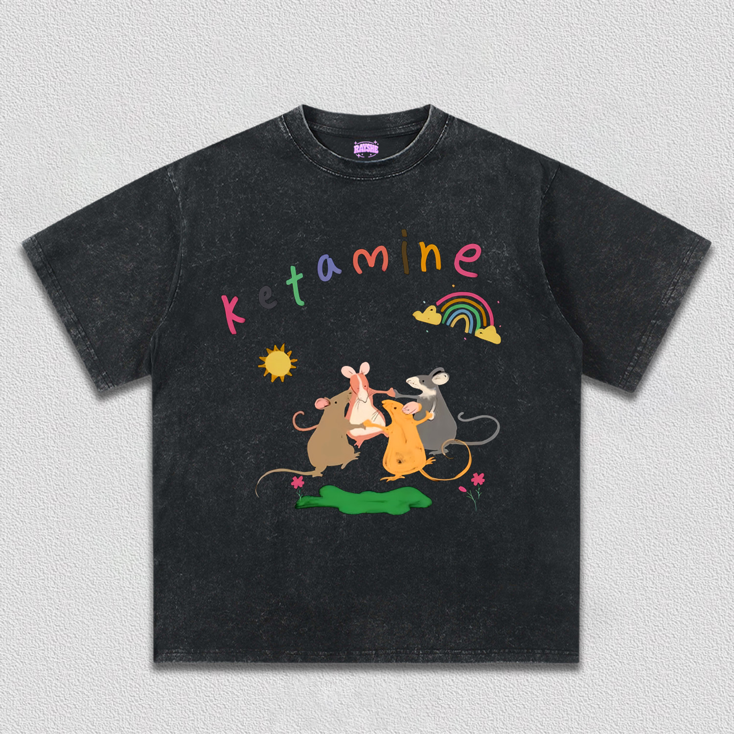 Rainbow Dancing Mice Y2K TEE