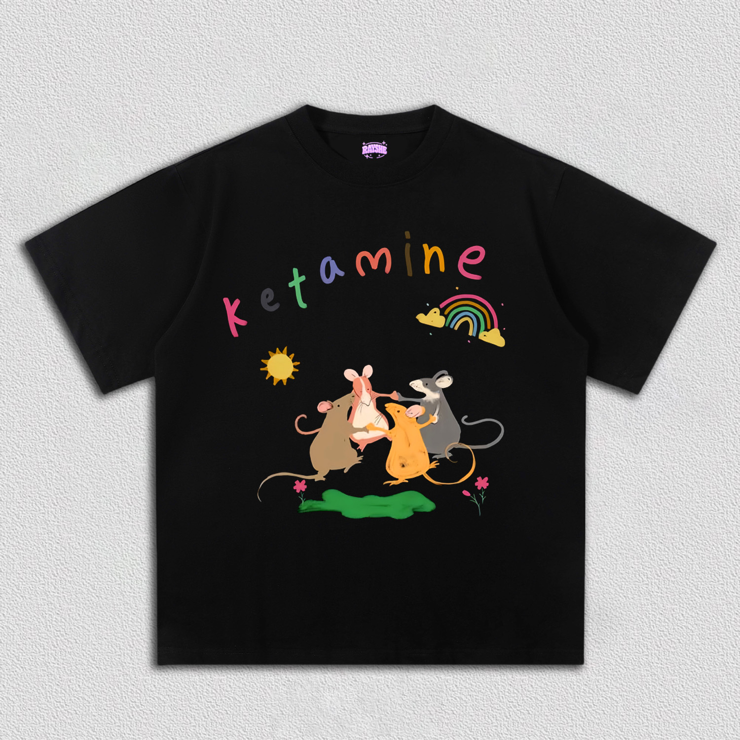 Rainbow Dancing Mice Y2K TEE