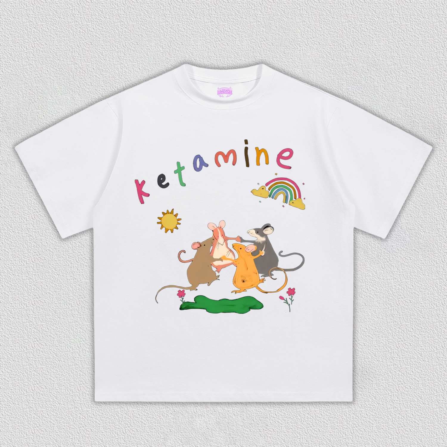 Rainbow Dancing Mice Y2K TEE