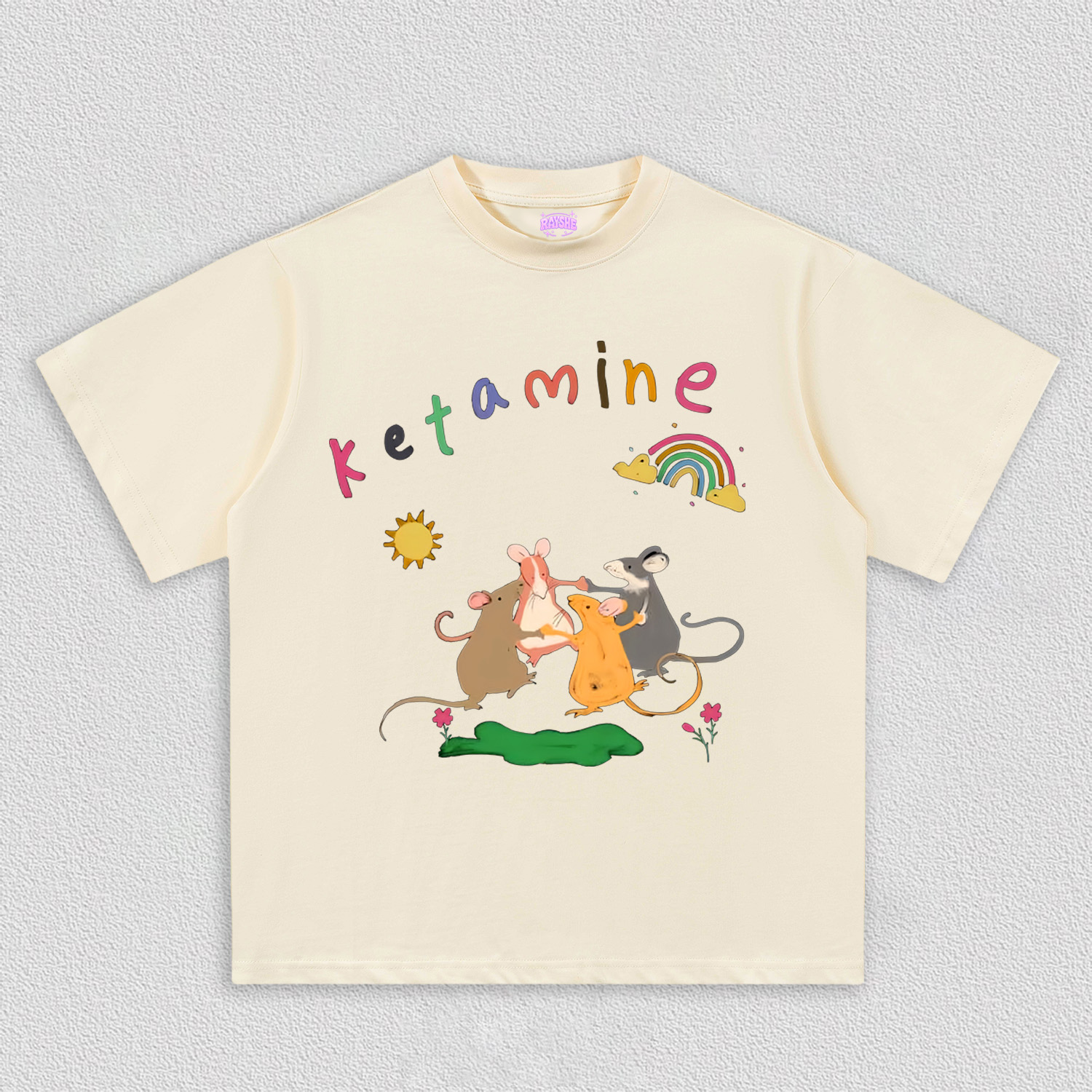 Rainbow Dancing Mice Y2K TEE