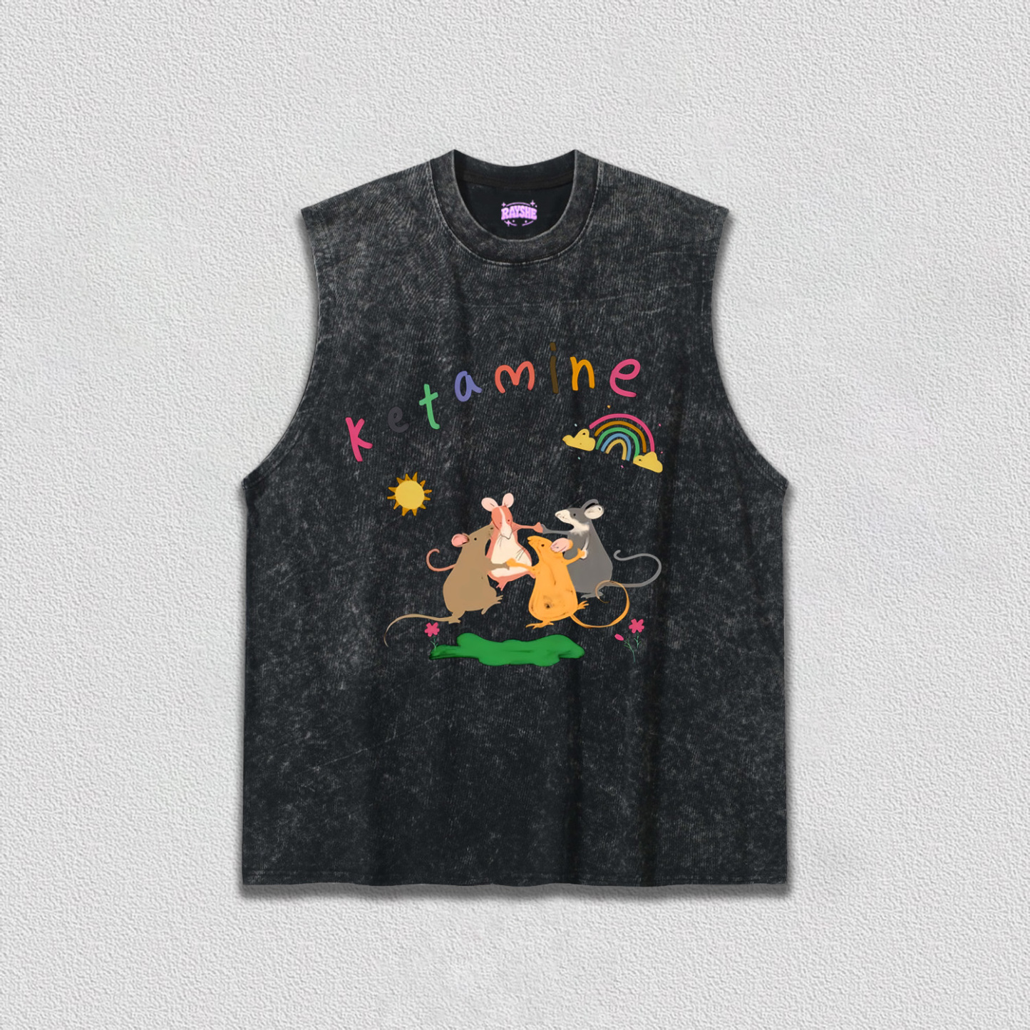 Rainbow Dancing Mice Y2K TEE