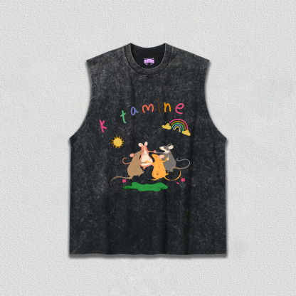 Rainbow Dancing Mice Y2K TEE
