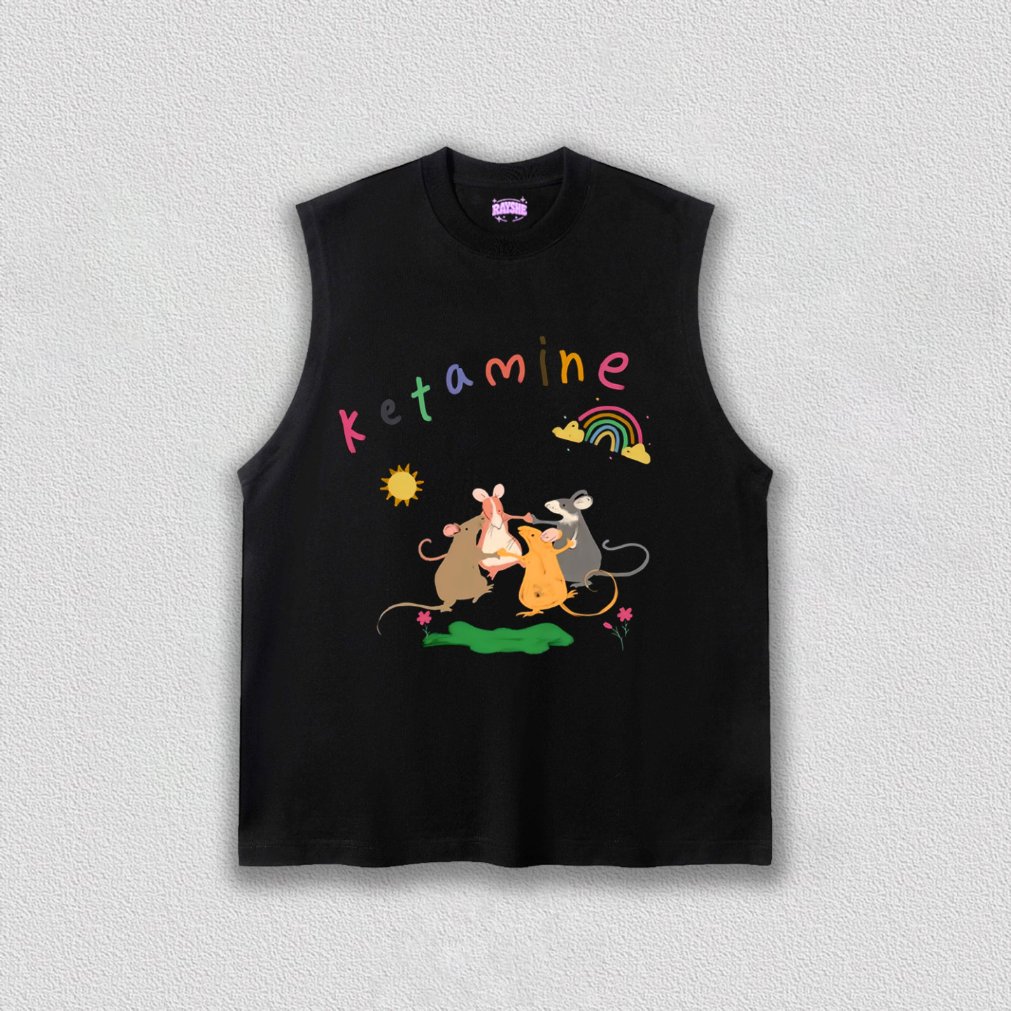 Rainbow Dancing Mice Y2K TEE