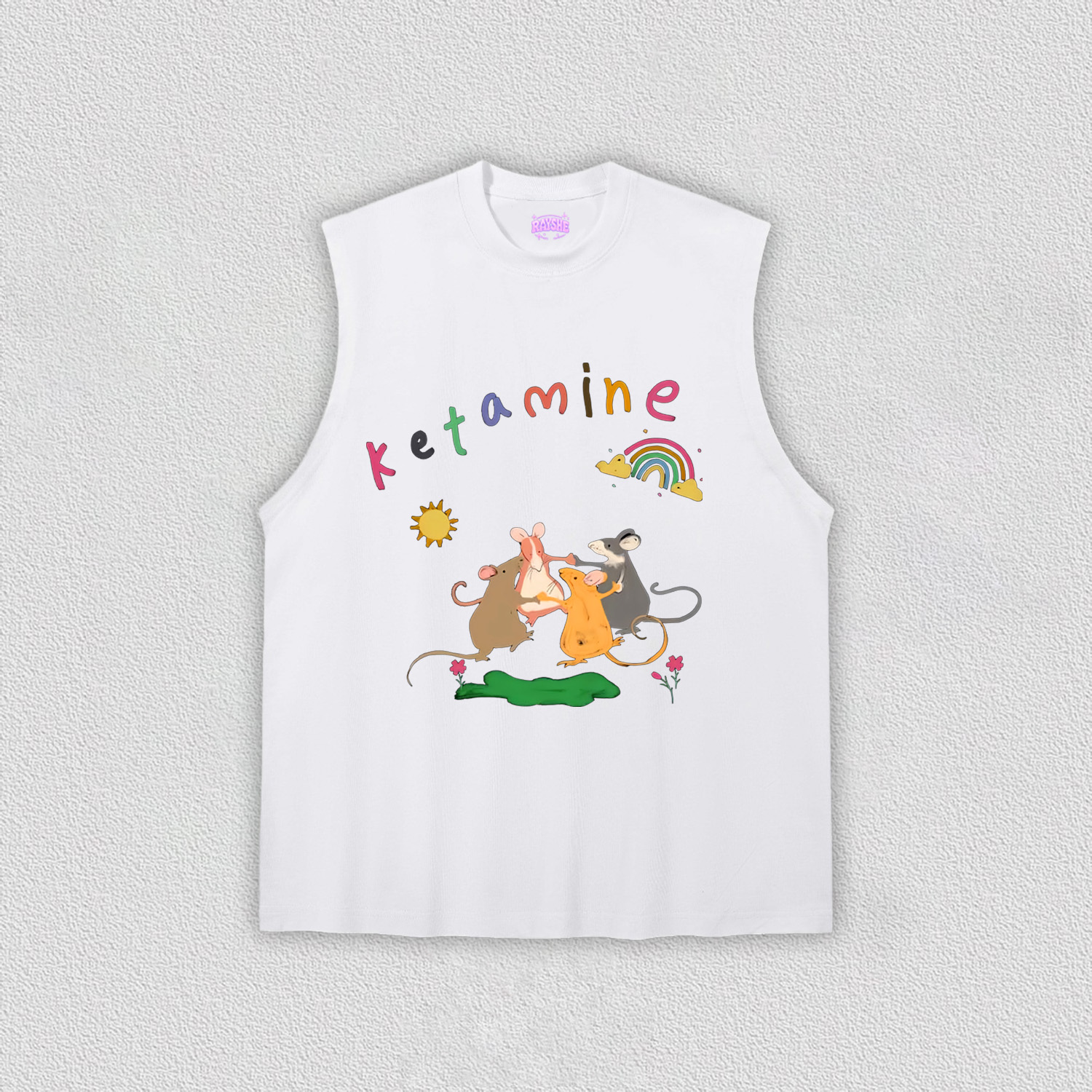 Rainbow Dancing Mice Y2K TEE