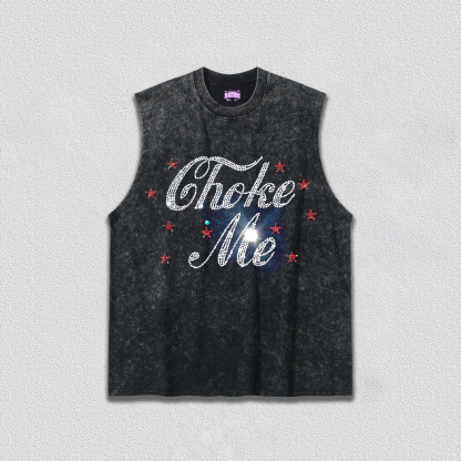 Rhinestone Choke Me Y2K TEE