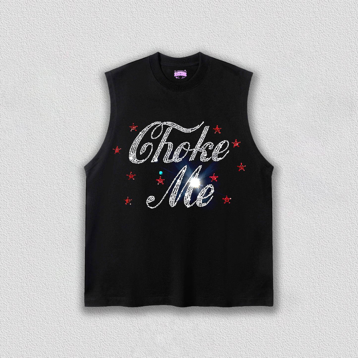 Rhinestone Choke Me Y2K TEE