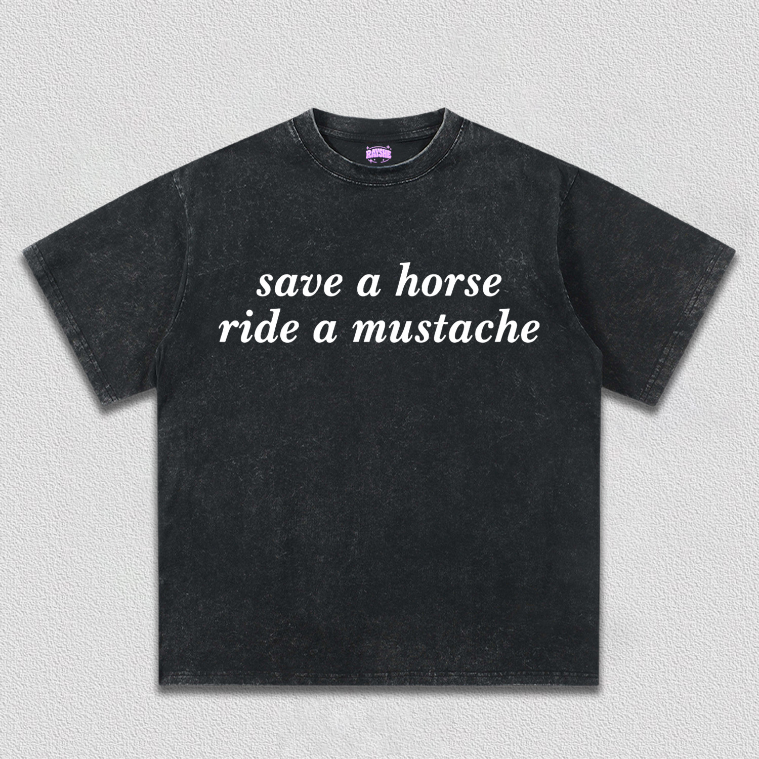 Ride A Mustache Y2K TEE