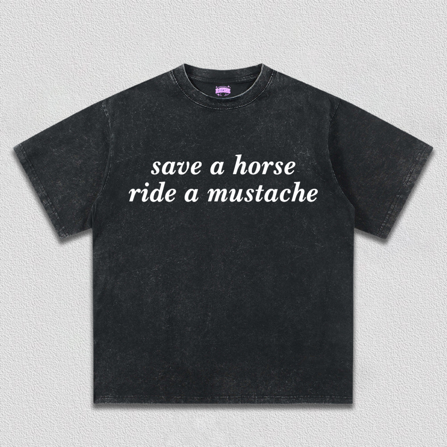 Ride A Mustache Y2K TEE