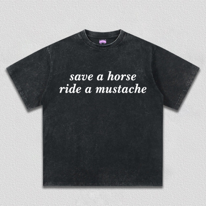 Ride A Mustache Y2K TEE