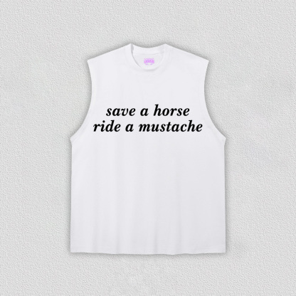 Ride A Mustache Y2K TEE