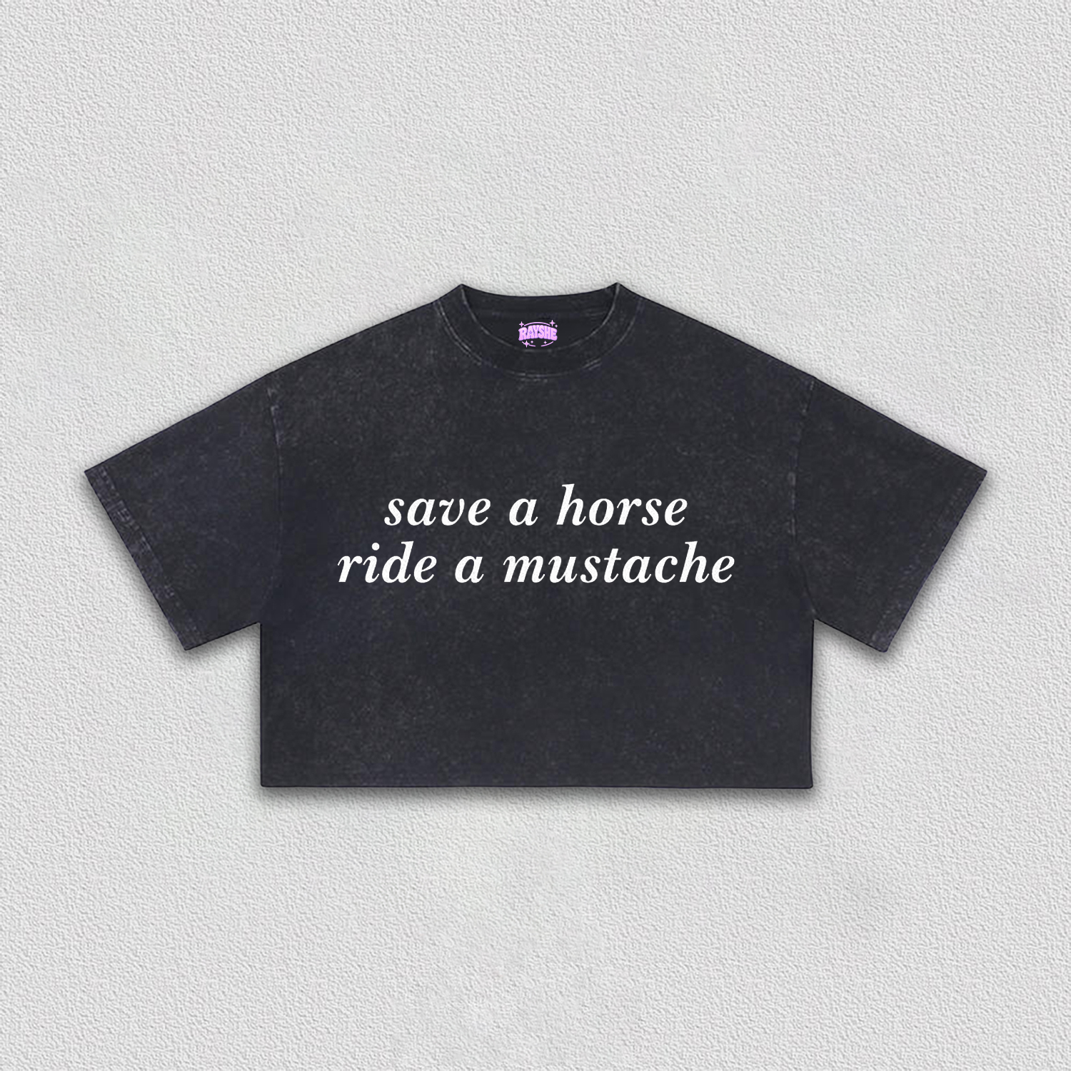 Ride A Mustache Crop Tee