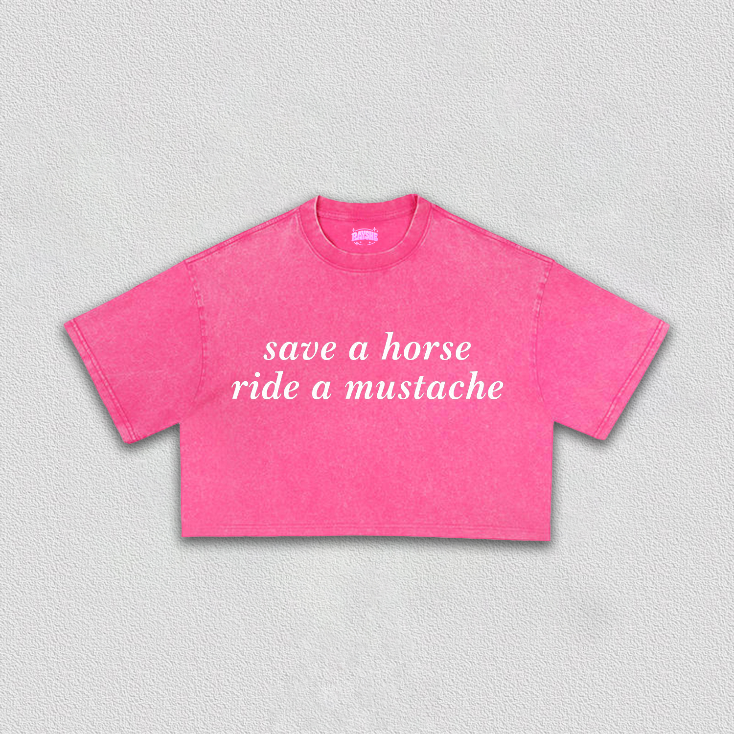 Ride A Mustache Crop Tee