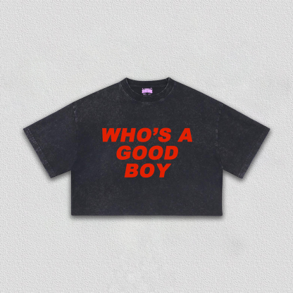 Who's A Good Boy Y2K Crop Tee
