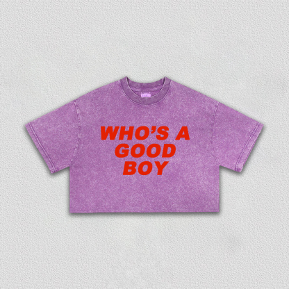 Who's A Good Boy Y2K Crop Tee