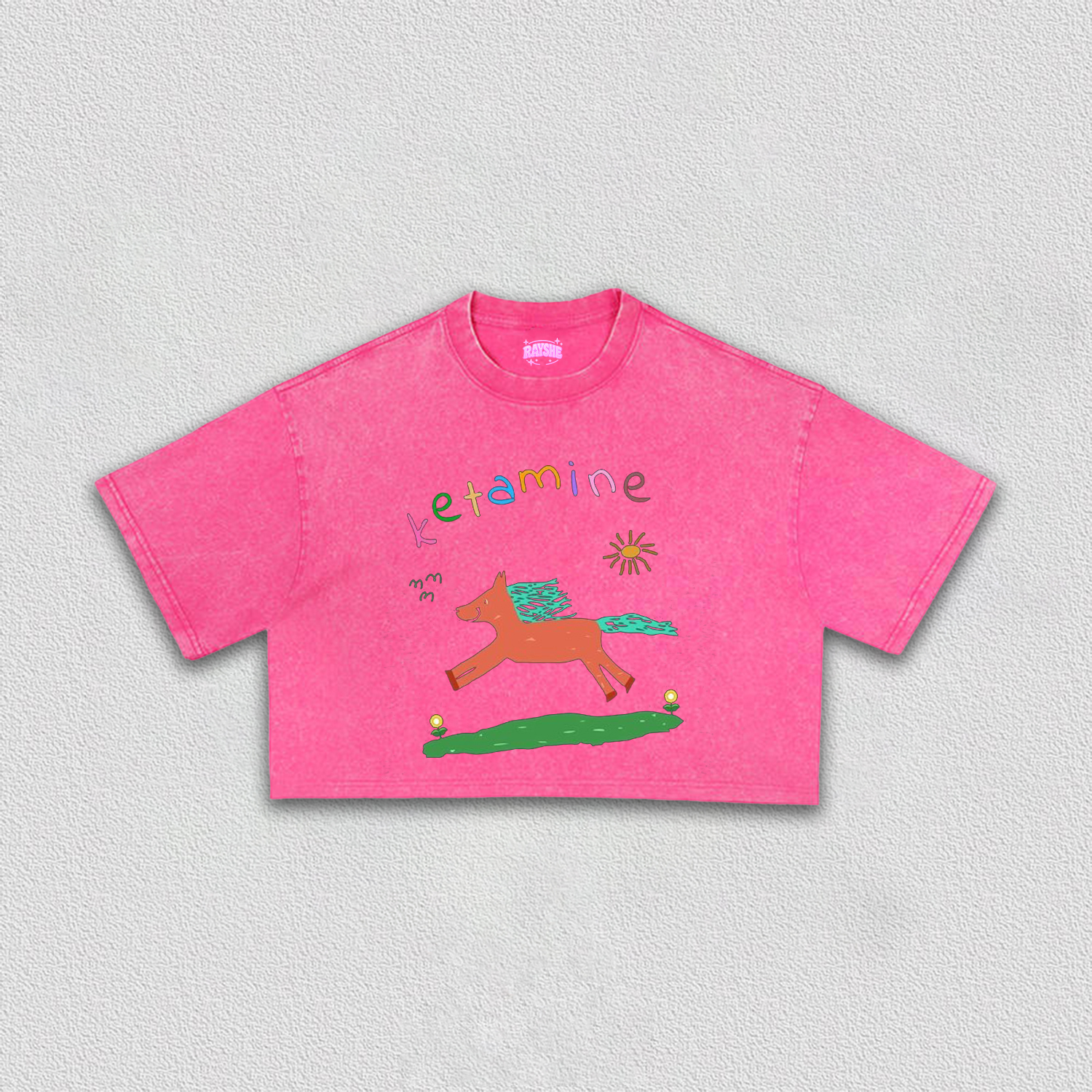 Orange Pony Y2K Crop Tee