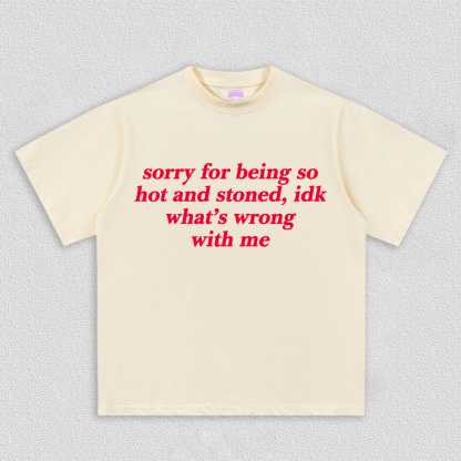Sorry For Being Hot And Stoned Y2K TEE
