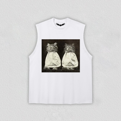 Vintage Quiet Moment of Twin Cats T-Shirt