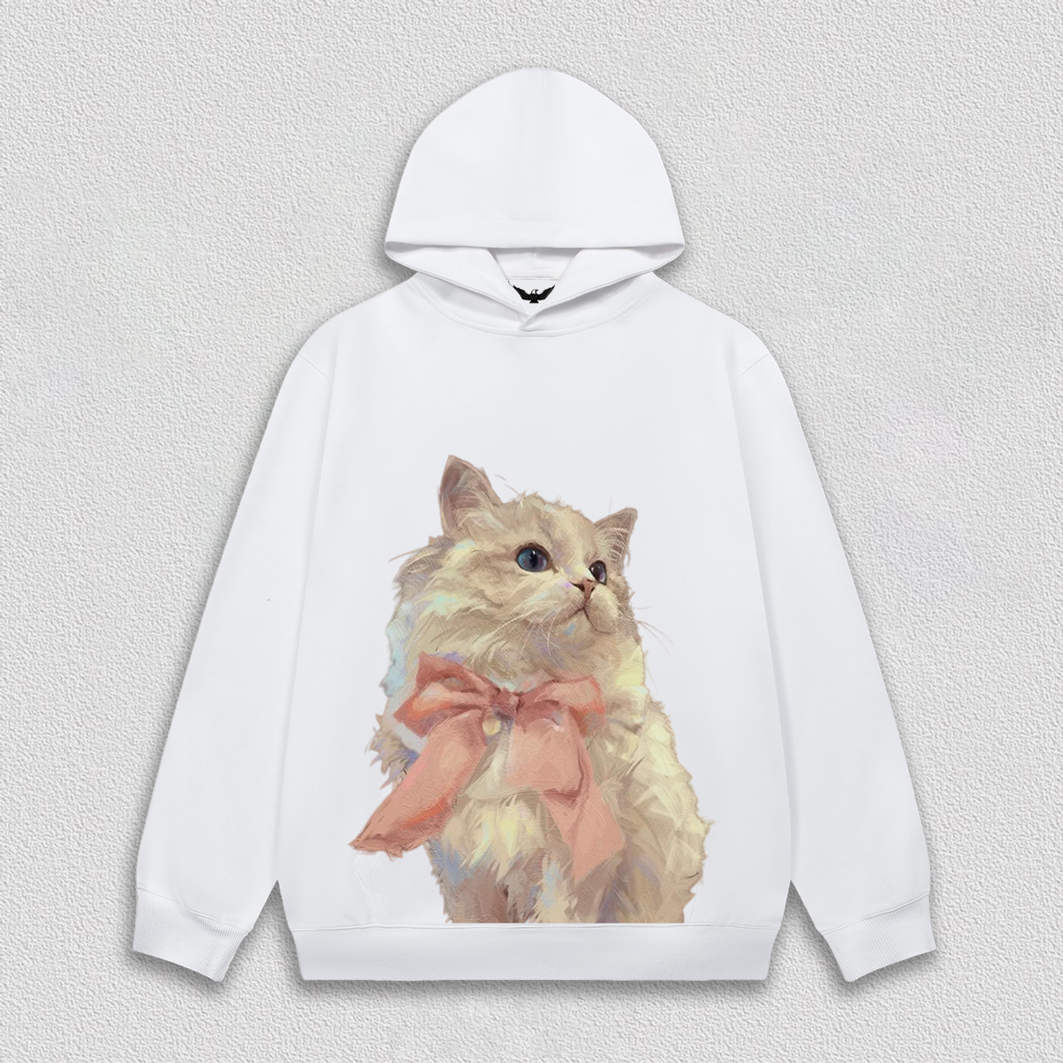 Elegant White Cat with Pink Bow T-Shirt