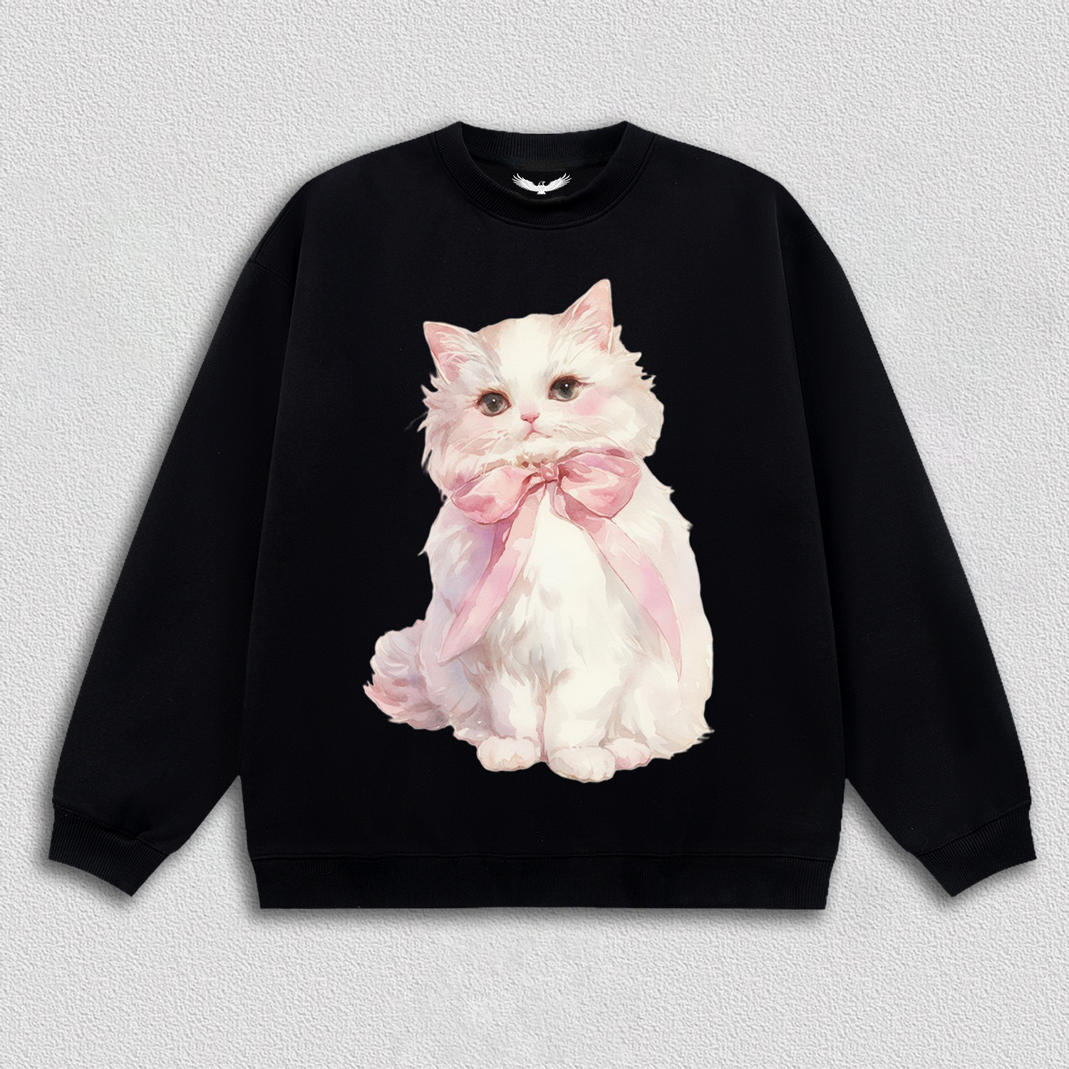 White Kitten with Pink Bow T-Shirt