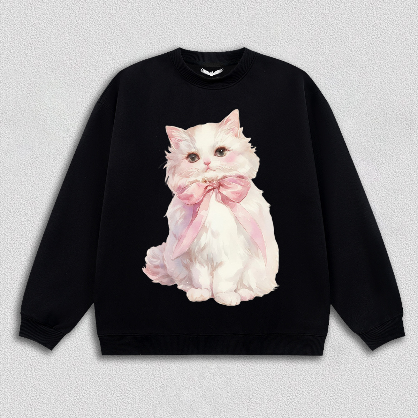 White Kitten with Pink Bow T-Shirt