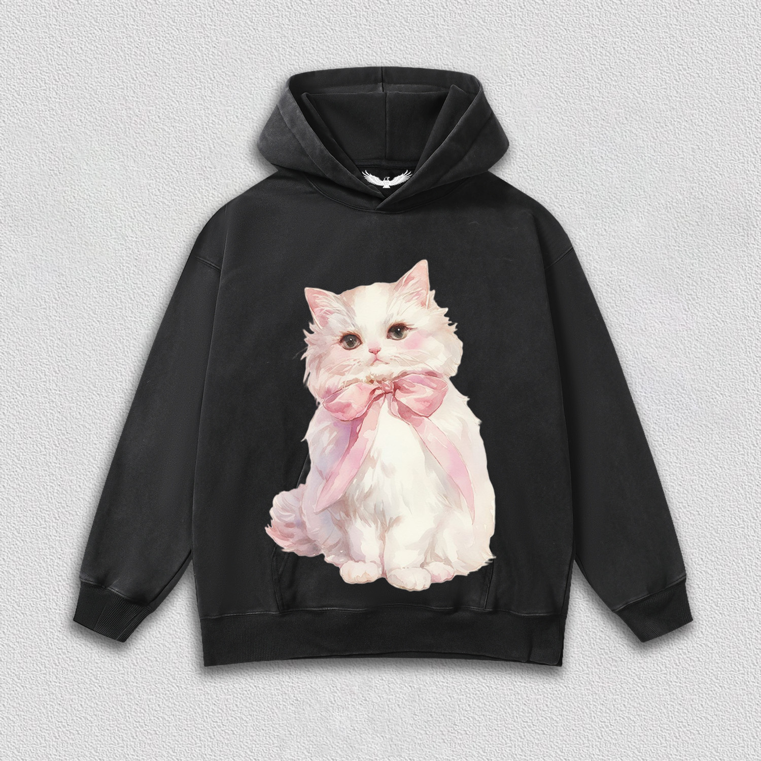 White Kitten with Pink Bow T-Shirt