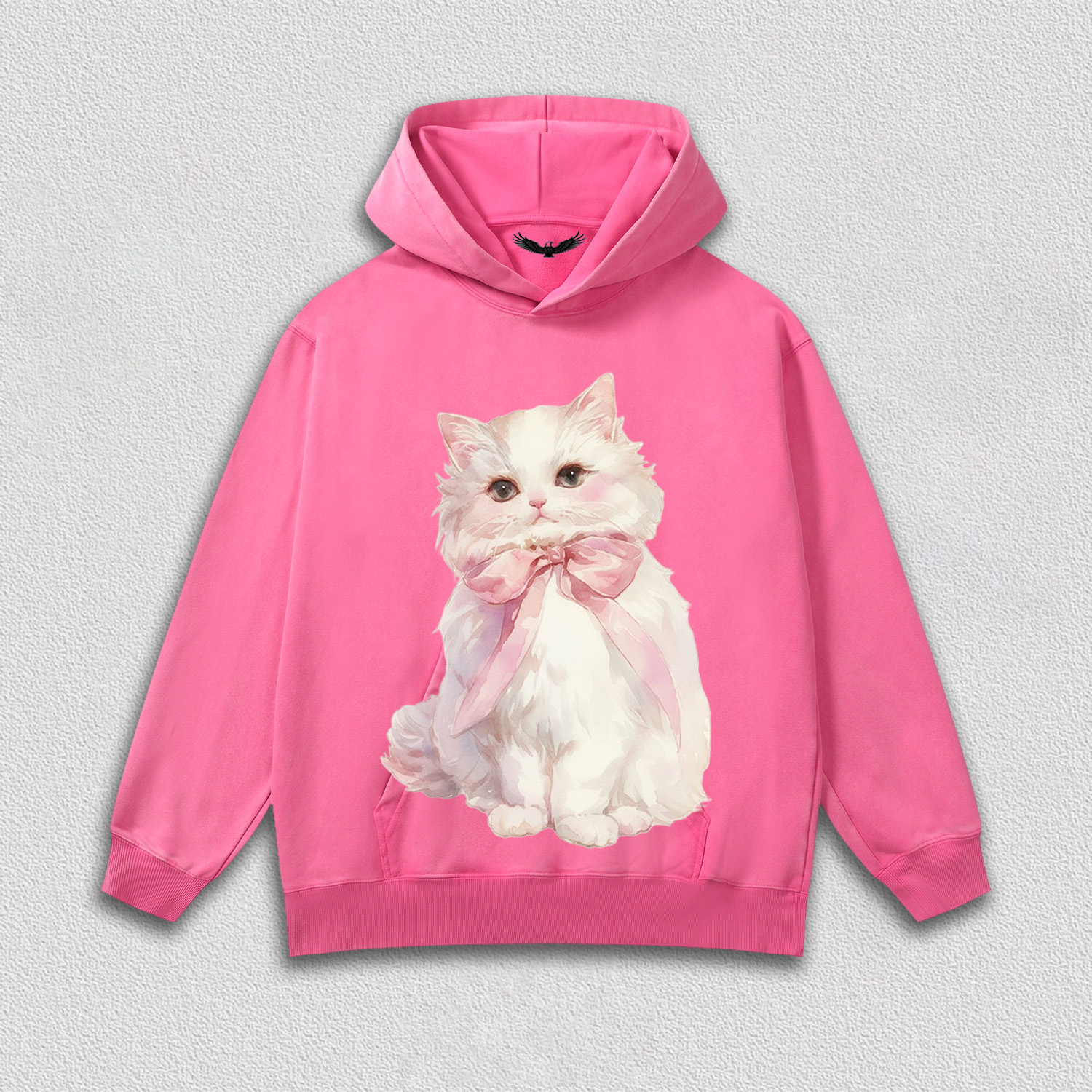 White Kitten with Pink Bow T-Shirt