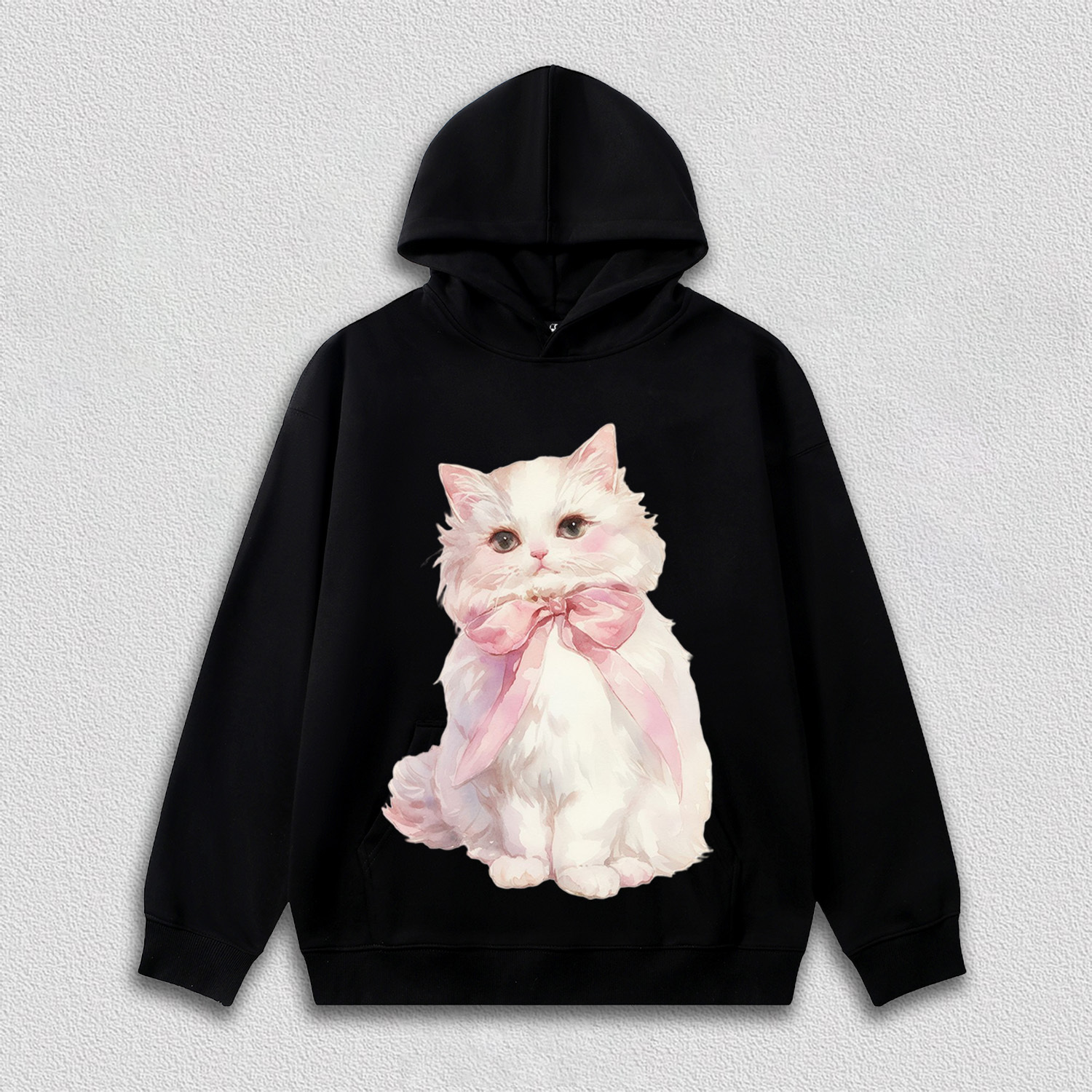 White Kitten with Pink Bow T-Shirt