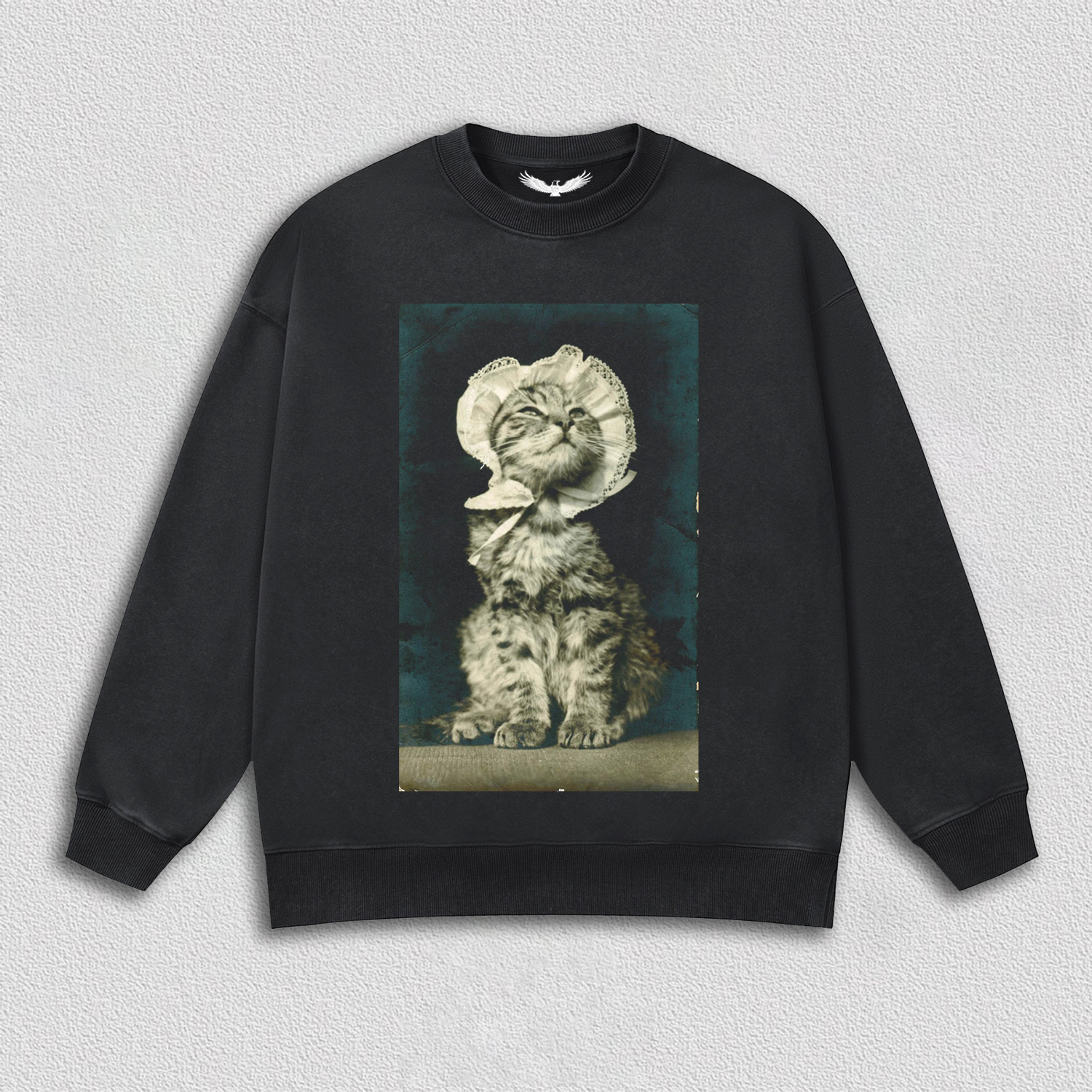 Vintage - style Cat with Hat T-Shirt