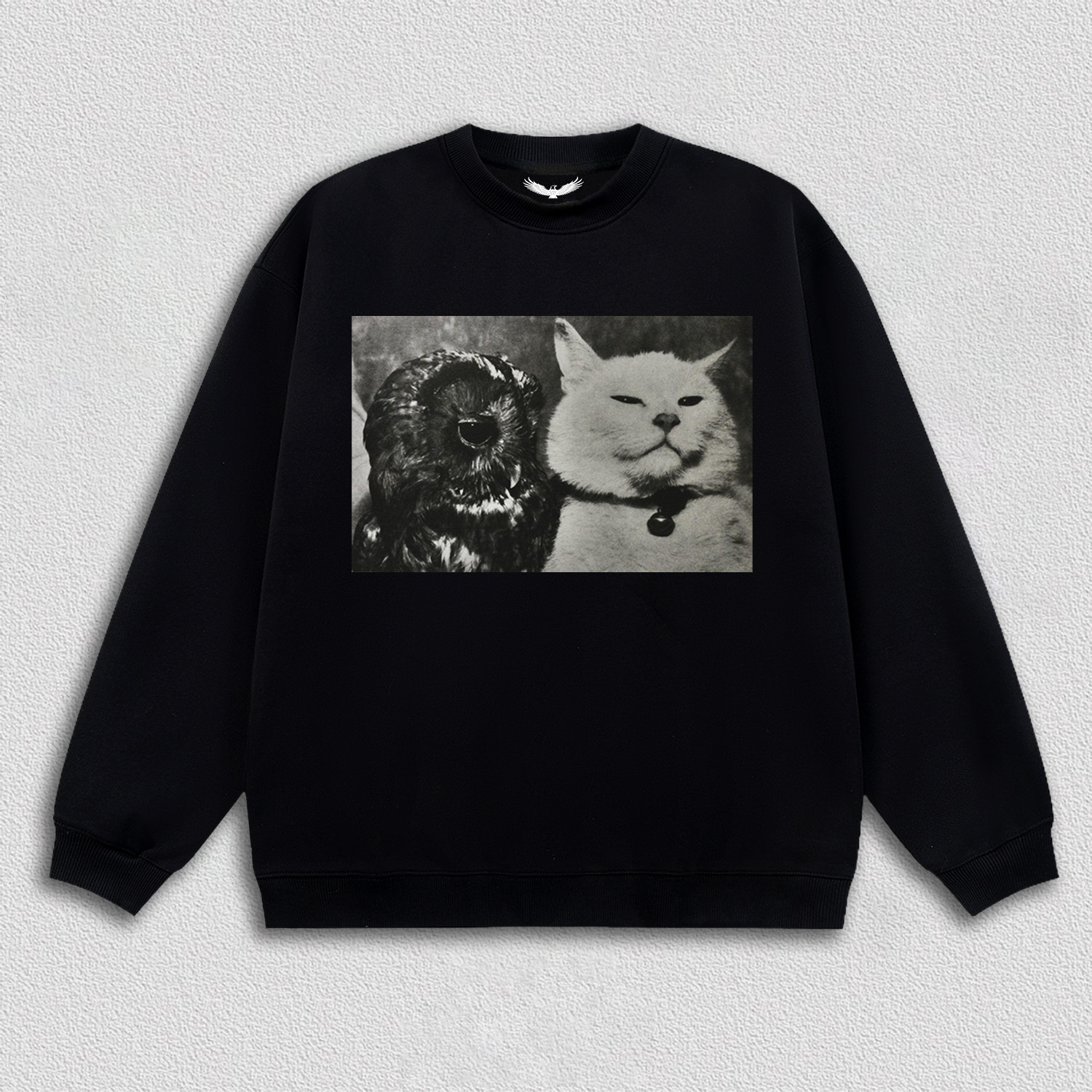 Vintage Moment of Cat and Owl T-Shirt