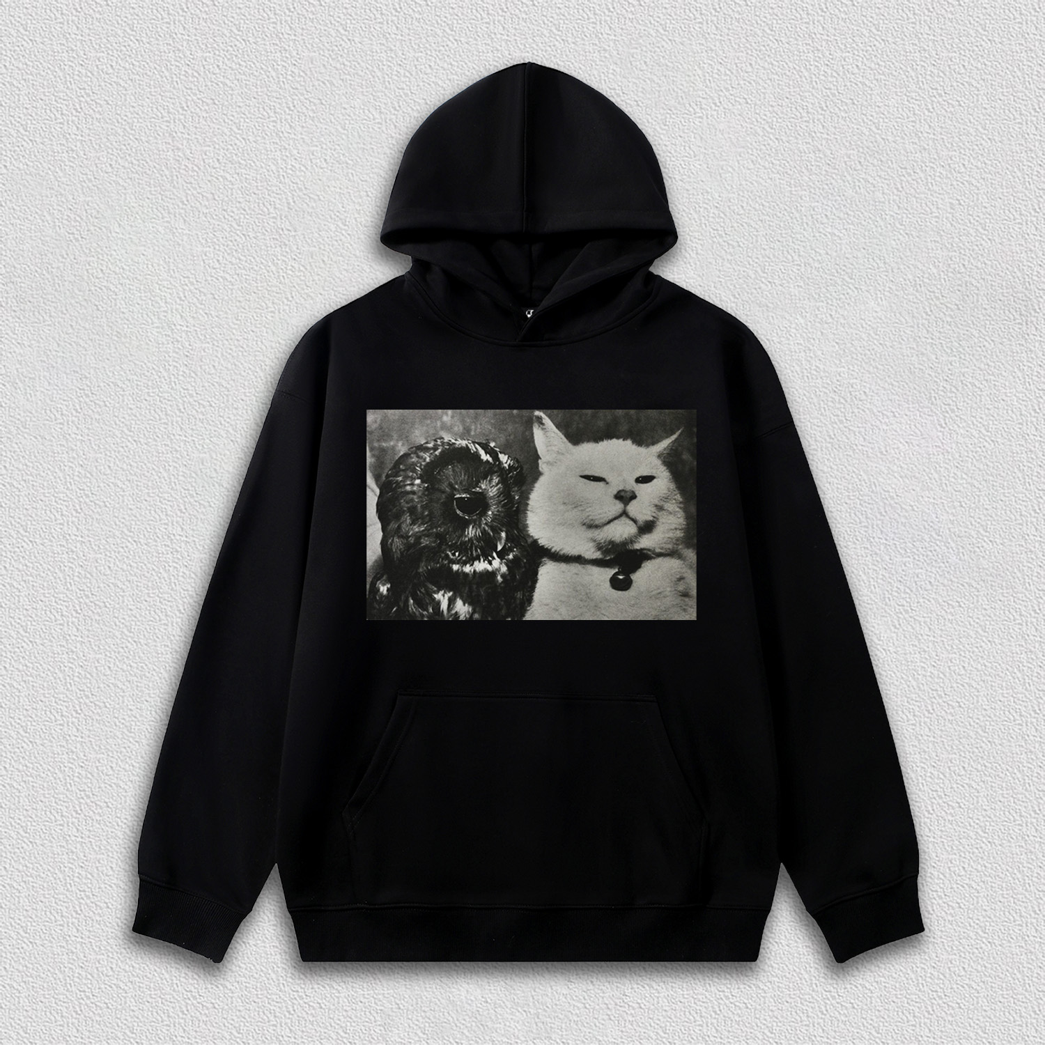 Vintage Moment of Cat and Owl T-Shirt