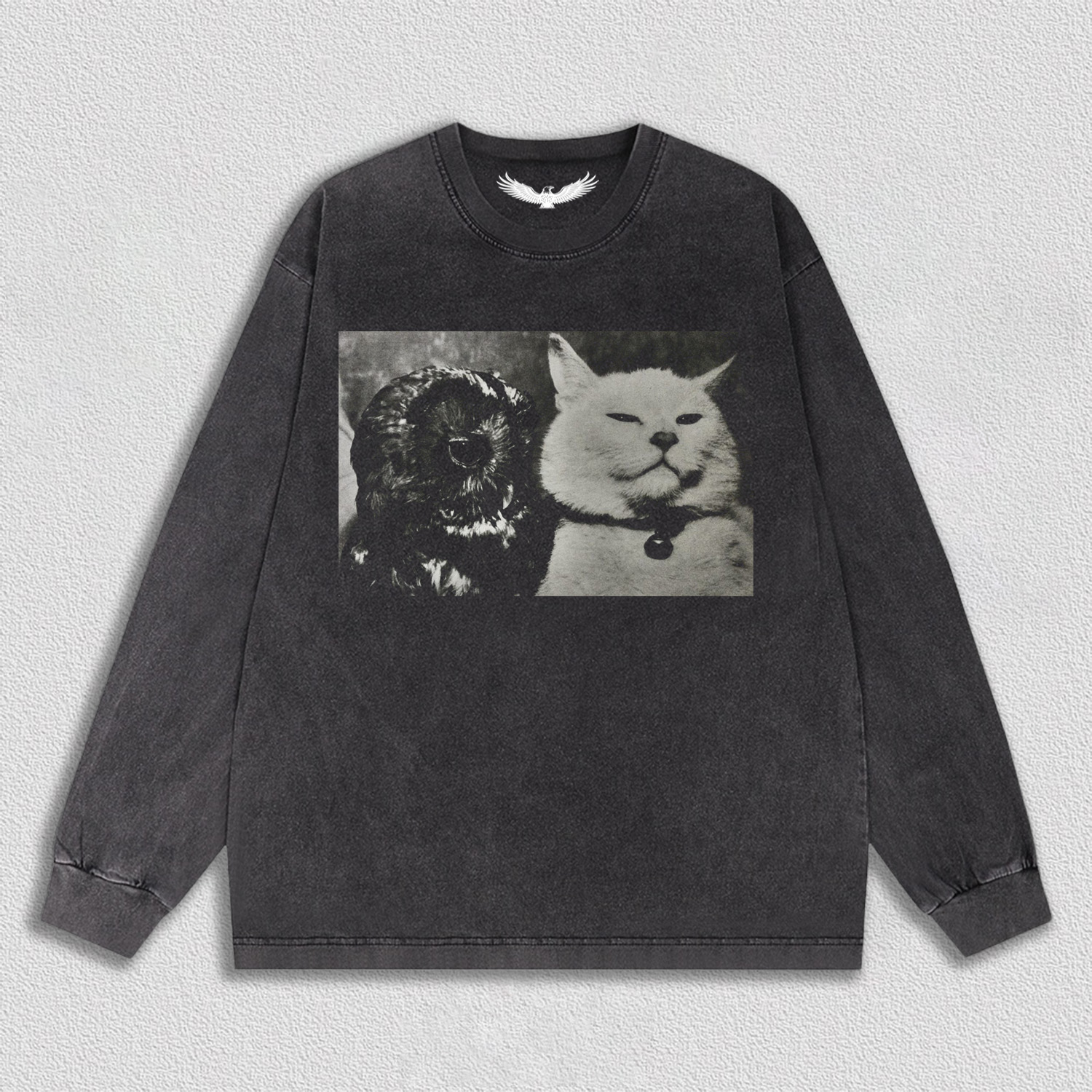 Vintage Moment of Cat and Owl T-Shirt