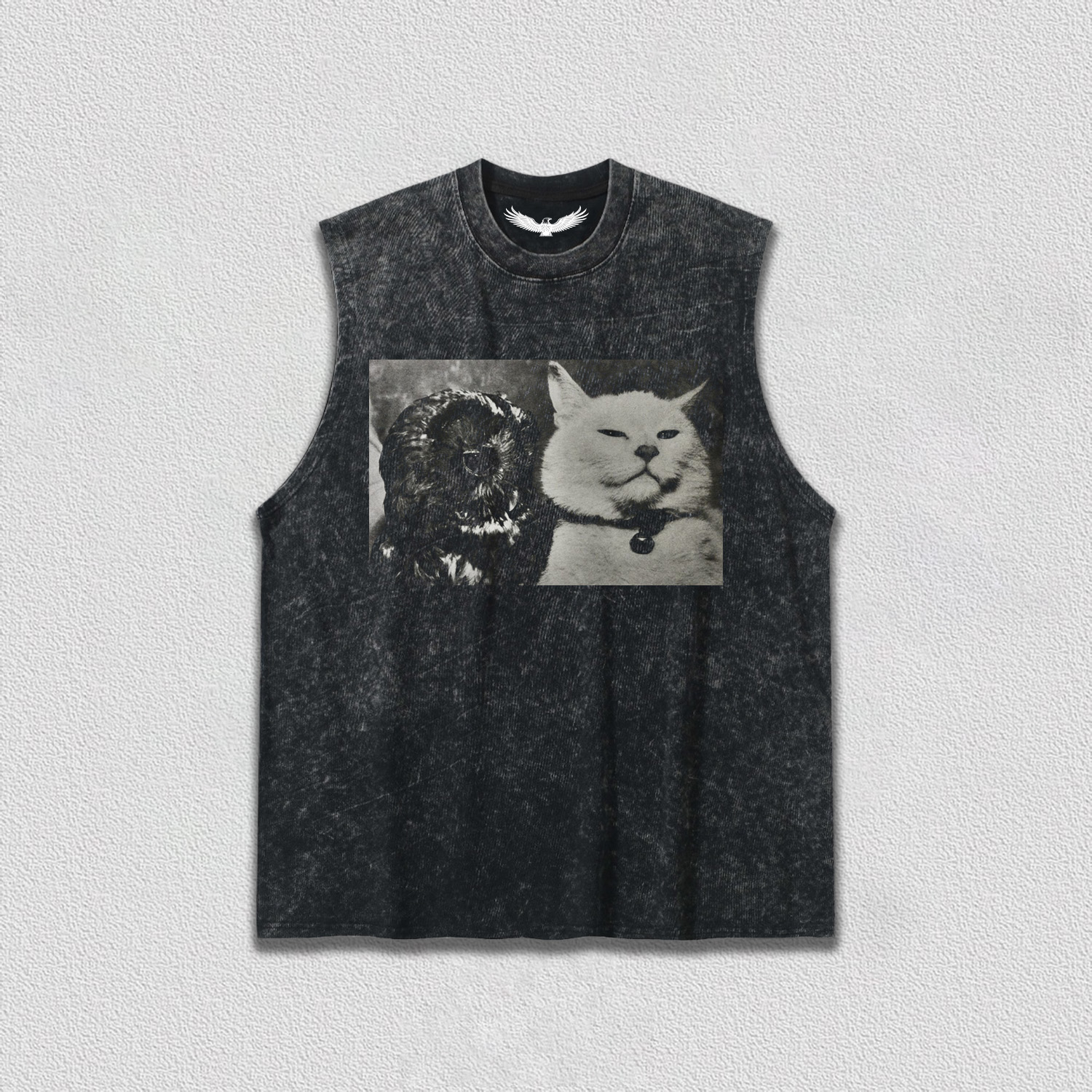 Vintage Moment of Cat and Owl T-Shirt
