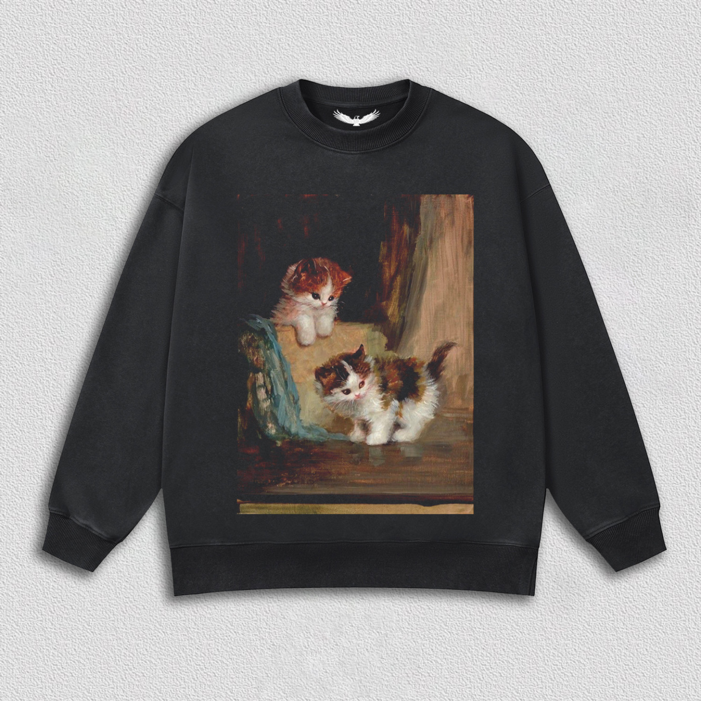 Two Cats Playing in Oil Painting T-Shirt